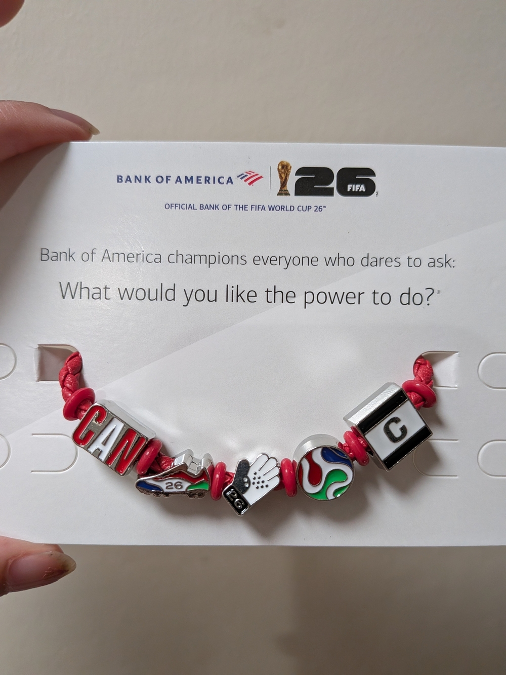 Bank of America FIFA World Cup 26 Red Charm Bracelet
